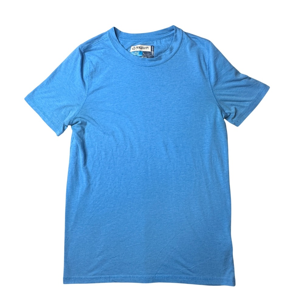 Magellan T-Shirt Women L Blue Fish Gear Classic Fit Moisture-Wicking Outdoor Tee
